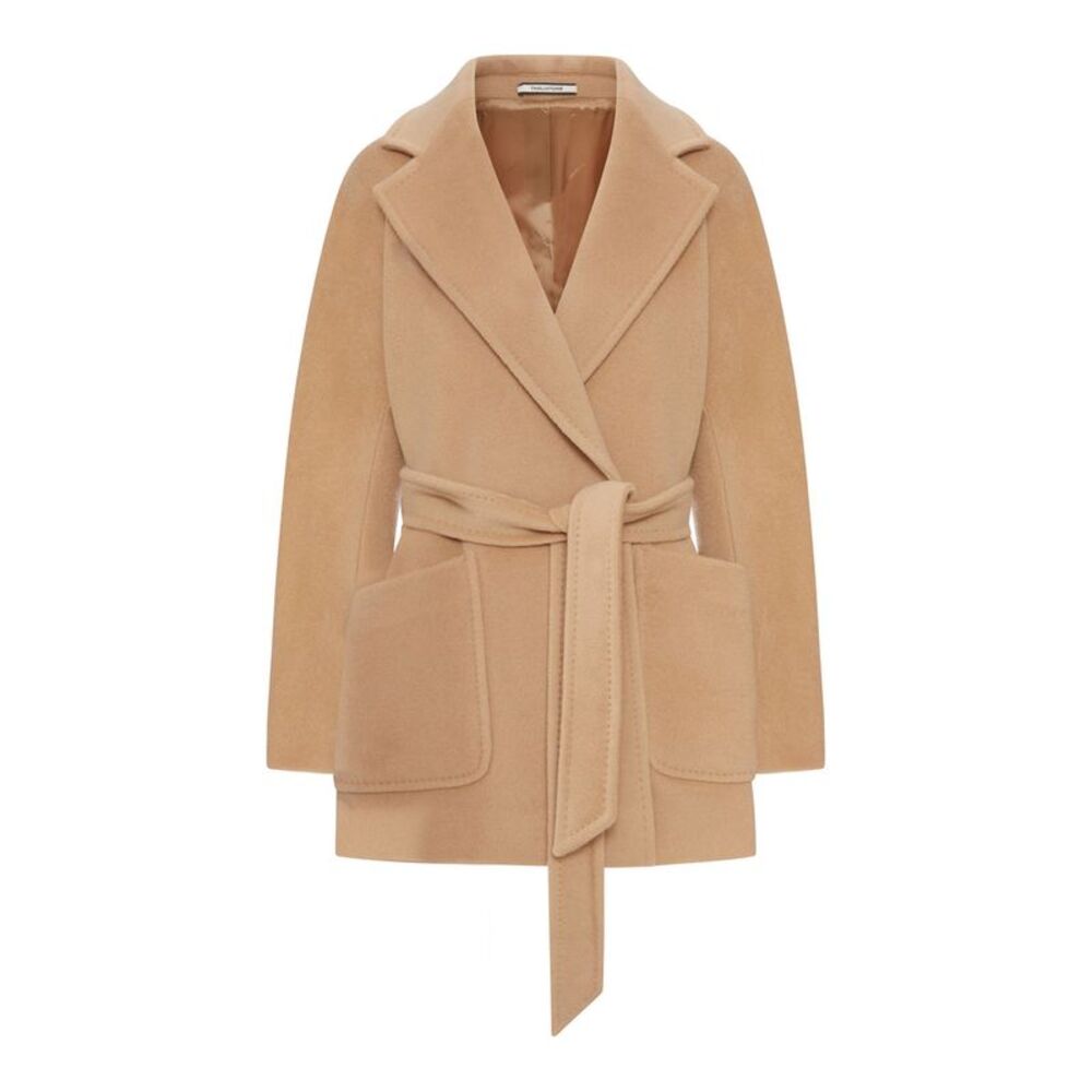 Tagliatore Women Short Belted Wool-Silk Blend Coat